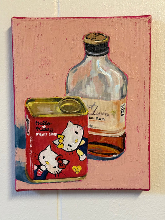 Hello kitty still life - original oilpainting