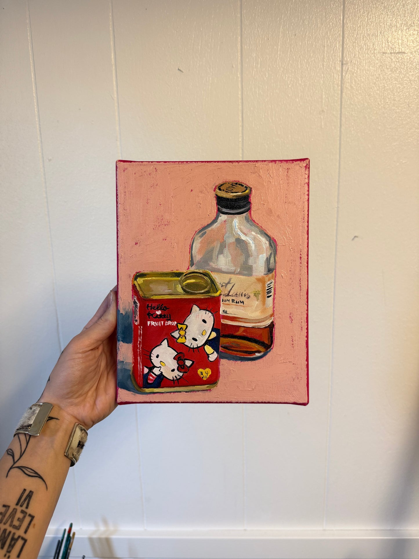 Hello kitty still life - original oilpainting